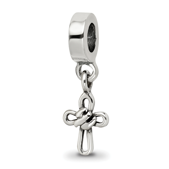 Sterling Silver Reflections Cross Dangle Bead - Picture 2 of 4